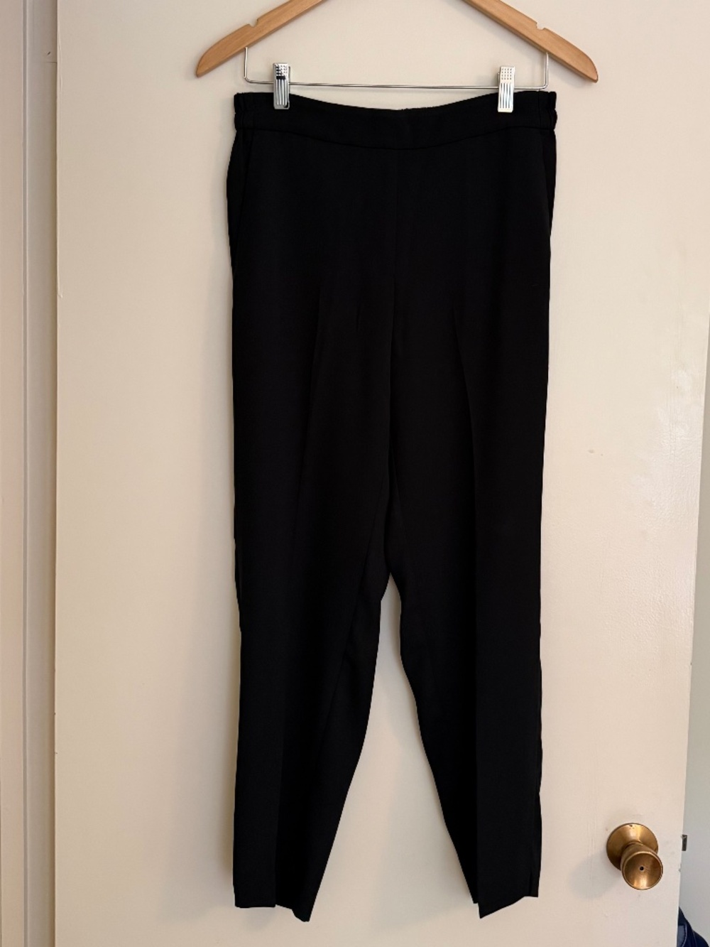 J Crew Jamie Pant Black Pull On Elastic Waist Ankle Pants Size 6
